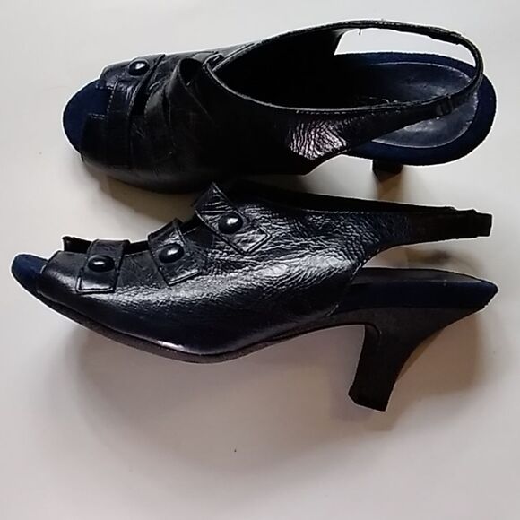 AEROSOLS LEATHER UPPER BALANCE BLACK WOMEN SHOES SIZE 9M - Picture 1 of 12